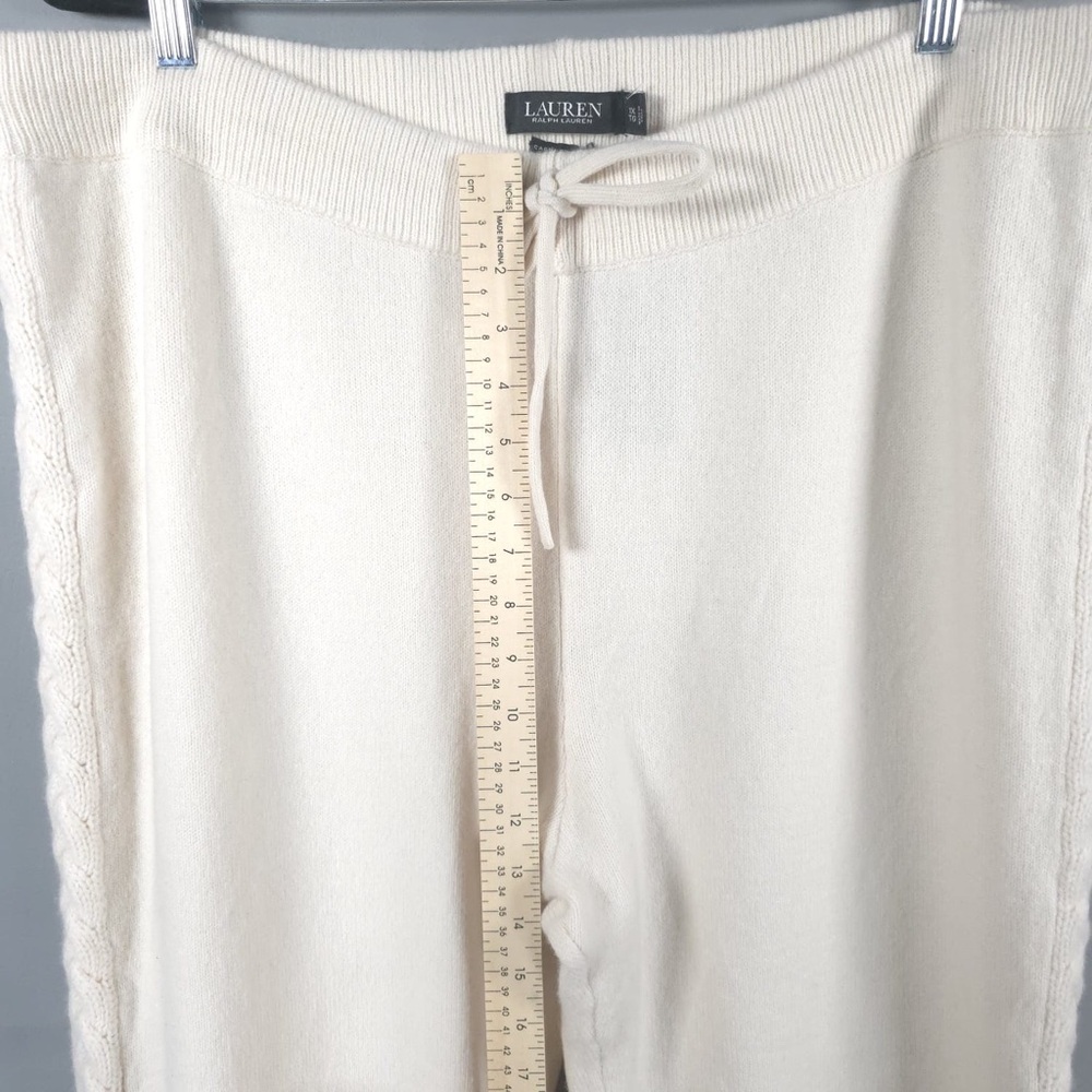 LAUREN RALPH LAUREN‎ New WOOL CASHMERE Blend Jogger Pants Cable Knit Side 1X TG - Picture 7 of 13